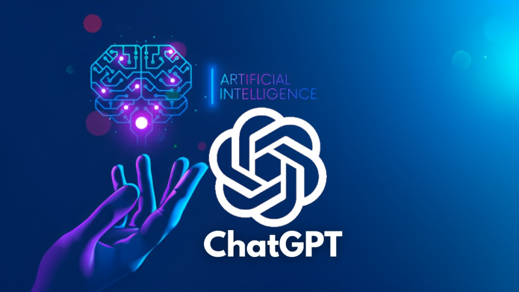 chat gpt logo on blu background