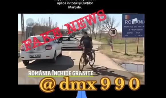 MAI dezminte o nouă dezinformare răspândită pe rețelele sociale privind închiderea graniţelor României